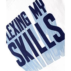 Pine Kids Cotton Woven Half Sleeves Checks Shirt With Sleeveless Text Printed T-Shirt - White & Navy Blue
