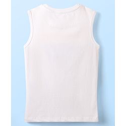 Pine Kids Cotton Woven Half Sleeves Checks Shirt With Sleeveless Beach Theme Printed T-Shirt - White & Teal Blue