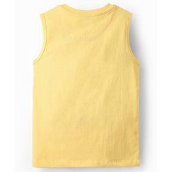 Pine Kids Cotton Woven Half Sleeves Checks Shirt With Sleeveless Text Printed T-Shirt - Green & Yellow