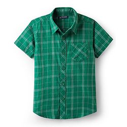Pine Kids Cotton Woven Half Sleeves Checks Shirt With Sleeveless Text Printed T-Shirt - Green & Yellow