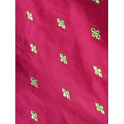 Pine Kids Woven Sleeveless Kurti Gharara Set with Dupatta & Floral Embroidery - Dark Pink