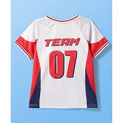 Pine Active Half Sleeves T-Shirt & Shorts With Soccer Print - White & Red