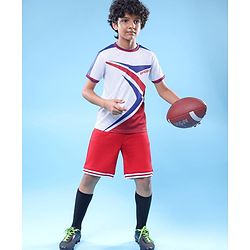 Pine Active Knit Half Sleeves Printed T-Shirt - White