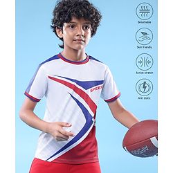 Pine Active Knit Half Sleeves Printed T-Shirt - White