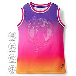 Pine Active Knit Sleeveless High Stretch T-Shirt With Ombre Effect - Multicolor