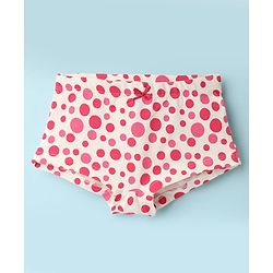 Pine Kids Cotton Elastane Knit Hipsters With Polka Dots & Bow Print Pack Of 3 (Colour May Vary)