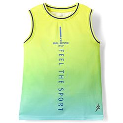 Pine Active Sleeveless T-Shirt With Text Print - Lime Green