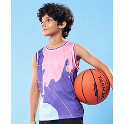 Pine Active Knit Sleeveless High Stretch T-Shirt With Color Block Design - Multicolor