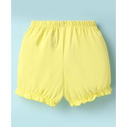 Pine Kids Cotton Elastane Knit Bloomers With Stripes & Shell Print Pack Of 3 - Yellow & Pink
