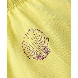 Pine Kids Cotton Elastane Knit Bloomers With Stripes & Shell Print Pack Of 3 - Yellow & Pink