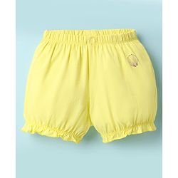 Pine Kids Cotton Elastane Knit Bloomers With Stripes & Shell Print Pack Of 3 - Yellow & Pink