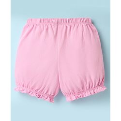 Pine Kids Cotton Elastane Knit Bloomers With Heart & Text Print Pack Of 3 - Pink