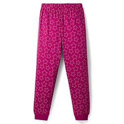 Pine Kids Disney Single Jersey Knit Full Sleeves T-Shirt & Pyjama Night Suit With Disney Princess Graphic & Star Print - Dark Pink