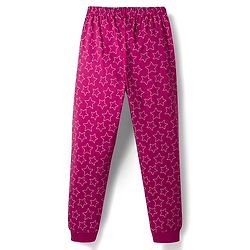 Pine Kids Disney Single Jersey Knit Full Sleeves T-Shirt & Pyjama Night Suit With Disney Princess Graphic & Star Print - Dark Pink