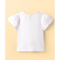 Pine Kids Cotton Knit Frock & Half Bell Sleeves Inner Tee With Floral Print - Blue & White