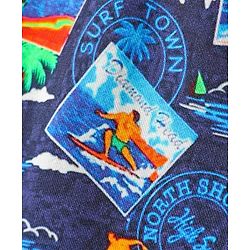Pine Kids Viscose TWILL Woven Half Sleeves Shirt with Beach Theme Print - Navy Blue