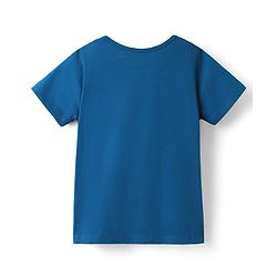 Pine Kids Cotton Knit Half Sleeves Capri Night Suit With Text & Floral Print - Navy Blue & Green