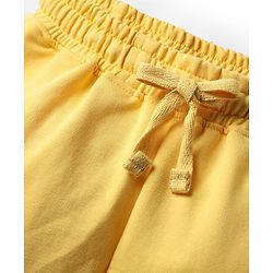 Pine Kids Looper Knit Mid Thigh Shorts With Puff Print - Yellow