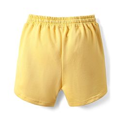 Pine Kids Looper Knit Mid Thigh Shorts With Puff Print - Yellow
