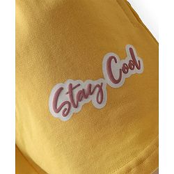 Pine Kids Looper Knit Mid Thigh Shorts With Puff Print - Yellow