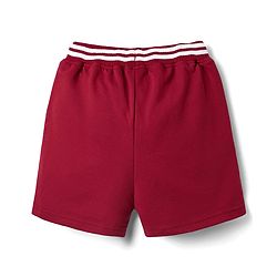 Pine Kids Looper Knit Mid Thigh Shorts With New York Print - Maroon
