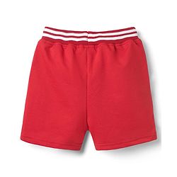 Pine Kids Looper Knit Mid Thigh Shorts With Text Print - Red