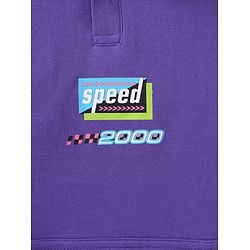 Pine Kids Looper Knit Half Raglan Sleeves Printed Hooded T-Shirt & Shorts Co-Ord Set - Purple