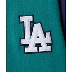 Pine Kids Looper Knit Half Drop Shoulder Sleeves T-Shirt & Shorts Set With LA Embroidery - Teal Blue