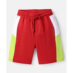 Pine Kids Looper Knit Half Sleeves T-Shirt & Shorts Set With Skateboard Print - Red