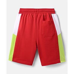 Pine Kids Looper Knit Half Sleeves T-Shirt & Shorts Set With Skateboard Print - Red
