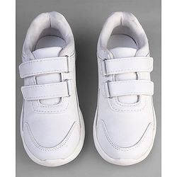 Pine Kids Velcro Closure School Shoes - White