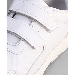 Pine Kids Velcro Closure School Shoes - White