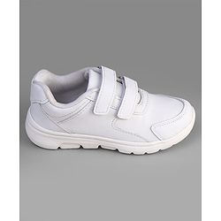 Pine Kids Velcro Closure School Shoes - White