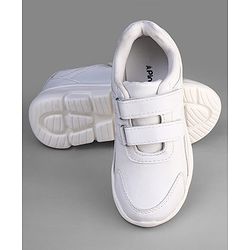 Pine Kids Velcro Closure School Shoes - White