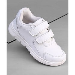 Pine Kids Velcro Closure School Shoes - White