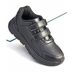 Pine Kids Velcro Closure School Shoes - Black