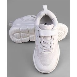 Pine Kids Velcro Closure School Shoes - White