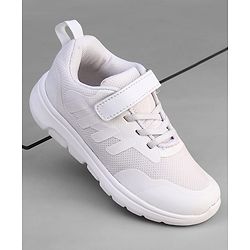 Pine Kids Velcro Closure School Shoes - White