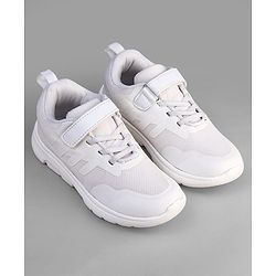 Pine Kids Velcro Closure School Shoes - White