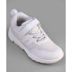 Pine Kids Velcro Closure School Shoes - White