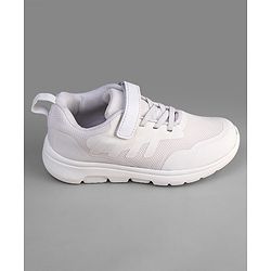 Pine Kids Velcro Closure School Shoes - White