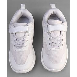 Pine Kids Velcro Closure School Shoes - White