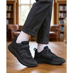 Pine Kids Velcro Closure School Shoes - Black