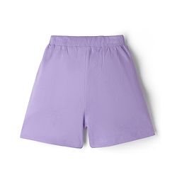 Pine KIds Disney Single Jersey Knit Over Sized Drop Shoulder Half Sleeves T-Shirt & Shorts Set with Lilo & Stitch Print - Lilac