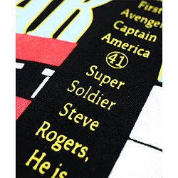 Pine Kids Marvel Terry Knit Oversized Drop Shoulder Half Sleeve T-Shirt With Avengers Graphics - Black