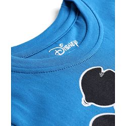 Pine Kids Disney Single Jersey Knit Half Sleeves T-Shirt with Mickey Mouse Graphics - Blue