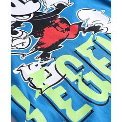 Pine Kids Disney Single Jersey Knit Half Sleeves T-Shirt with Mickey Mouse Graphics - Blue