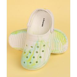 Pine Kids Back Strap Closure Printed Clogs - Light Green (Color Blast May Vary)