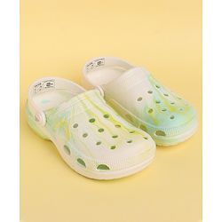 Pine Kids Back Strap Closure Printed Clogs - Light Green (Color Blast May Vary)