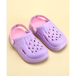 Pine Kids Clogs with Back Strap - Purple & Pink